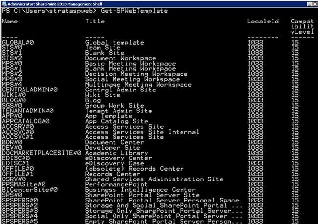 Get SPWebTemplate page